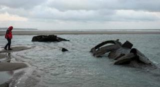 German WW1 submarine emerges off French coast